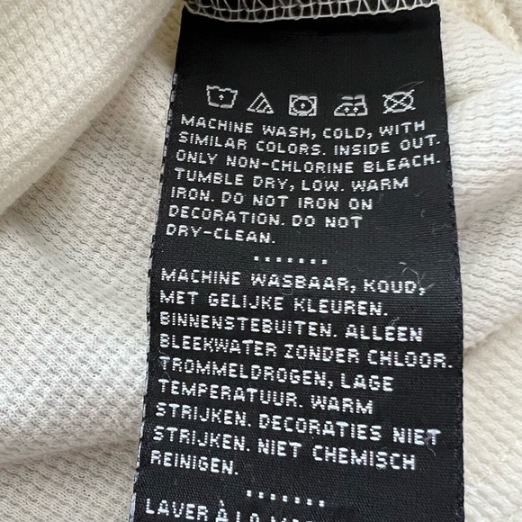 Harley-Davidson® Willie G Skull Ivory Laced Waffle Knit Henley Hoodie -L 💀 - Picture 14 of 14